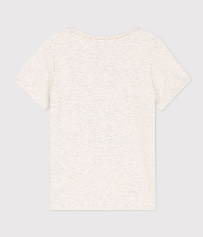 T-shirt a maniche corte in cotone bambina beige