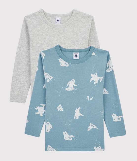Confezione da 2 t-shirt manica lunga fantasia zampa dello yeti da bambino variante 1