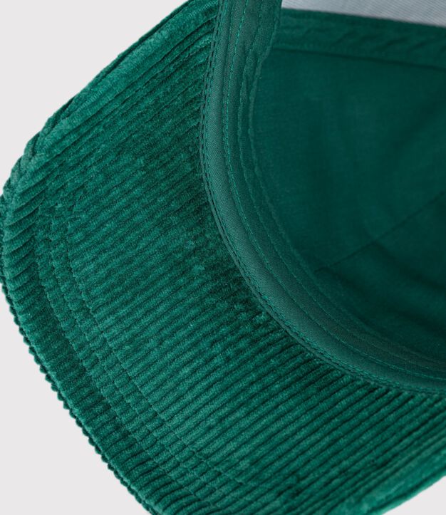 Berretto in velluto tinta unita bambino verde