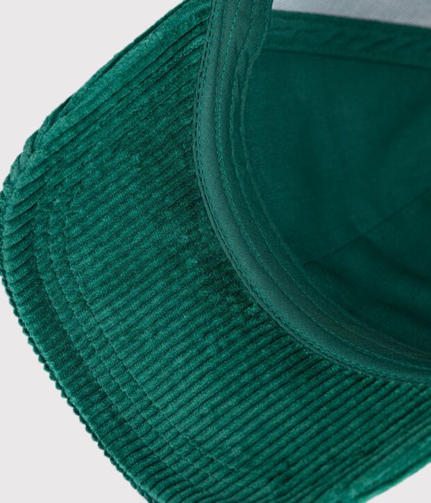 Berretto in velluto tinta unita bambino verde