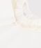 T-shirt a maniche lunghe in cotone tinta unita neonato bianco