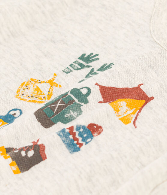 T-shirt a maniche lunghe in tubique per bebè beige MONTELIMAR CHINE