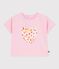 T-shirt a maniche corte in cotone con motivo a fiori neonato rosa