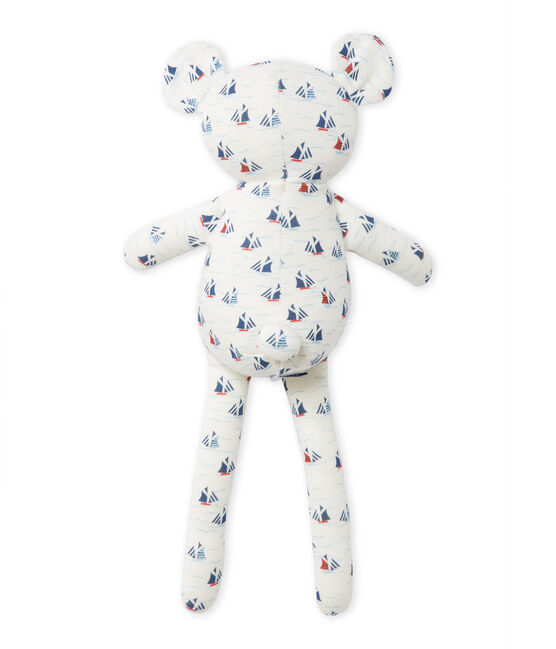 Doudou orsetto per bebè maschio stampato bianco LAIT/bianco MULTICO