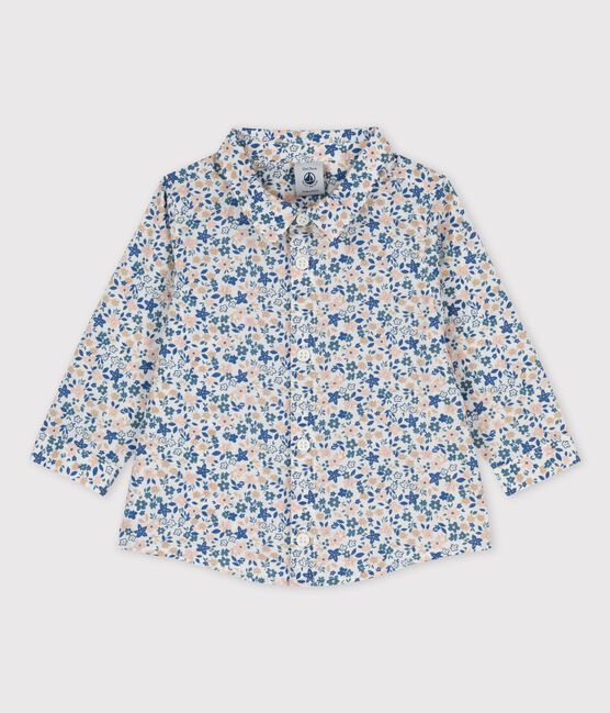 Camicia manica lunga bebè in popeline con fantasia a fiori bianco ECUME/bianco MULTICO
