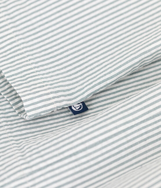 Abito senza maniche in cotone a righe neonato bianco MARSHMALLOW/blu BRUT