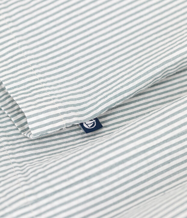 Abito senza maniche in cotone a righe neonato bianco/verde