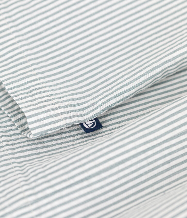 Abito senza maniche in cotone a righe neonato bianco/verde