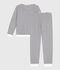 Pigiama in spugna di cotone a righe donna blu/blu