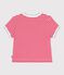 T-shirt a maniche corte in cotone a righe bambino rosso POMPIER/ MARSHMALLOW