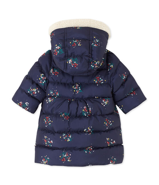 Piumino per bebé femmina stampato blu SMOKING/bianco MULTICO
