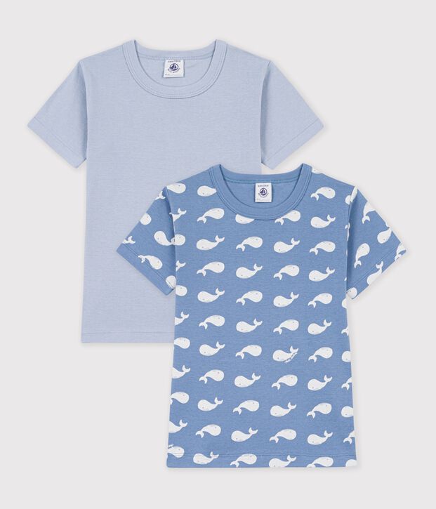 Set di T-shirt a maniche corte in cotone con balene stampate bambino multicolore