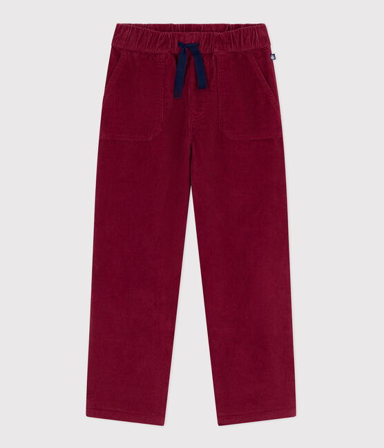 Pantaloni dritti in velluto tinta unita bambino AMARANTE