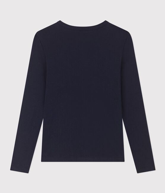 T-shirt L'ICONIQUE girocollo in cotone donna blu SMOKING