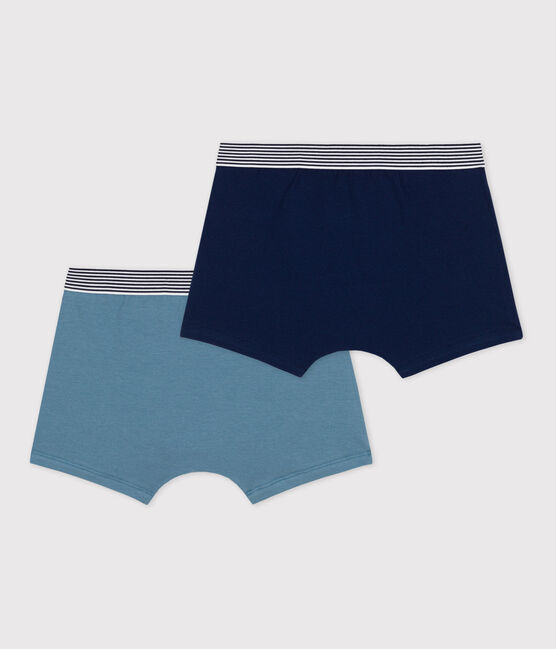 Confezione da 2 boxer a tinta unita ragazzo in cotone ed elastan variante 1