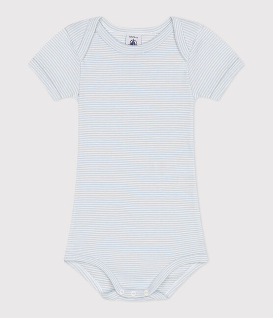 Body a maniche corte in cotone con stampa neonato GOMME/ MARSHMALLOW