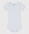Body a maniche corte in cotone con stampa neonato GOMME/ MARSHMALLOW