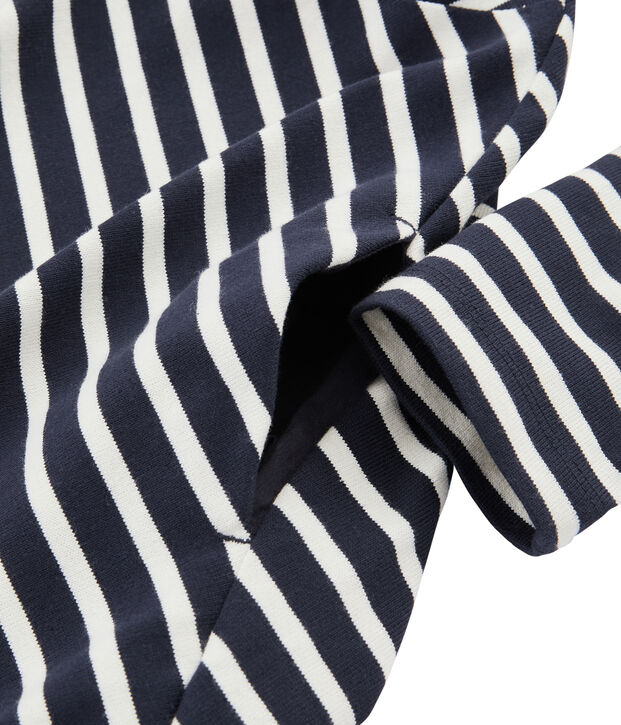 Abito maniche lunghe donna blu/bianco