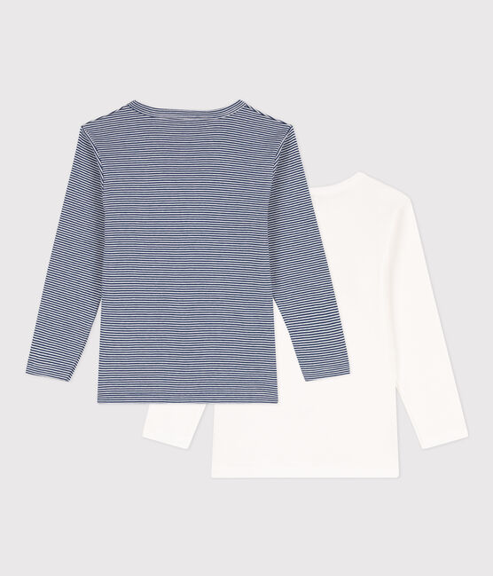 Confezione da 2 t-shirt a maniche lunghe millerighe bambino cotone variante 1