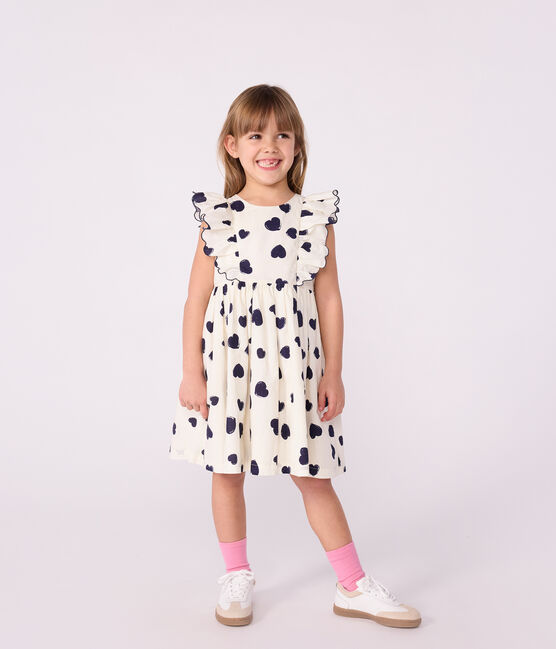 Abito senza maniche in cotone bambina blu MILK/ SOIR