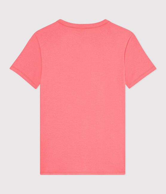 T-shirt a maniche corte in cotone tinta unita donna rosa FLAMAND