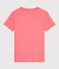 T-shirt a maniche corte in cotone tinta unita donna rosa FLAMAND