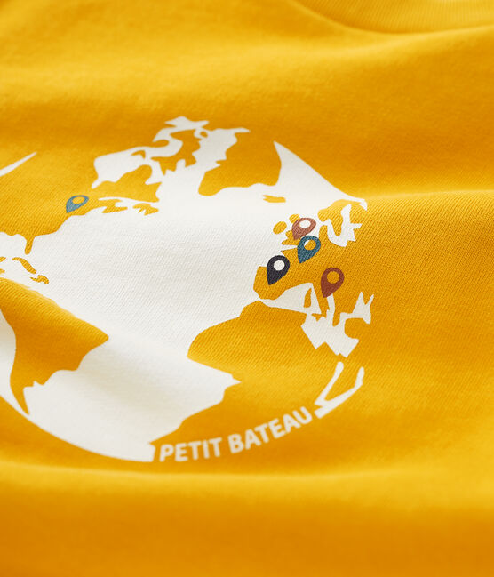 Felpa in molleton bambino giallo BOUDOR