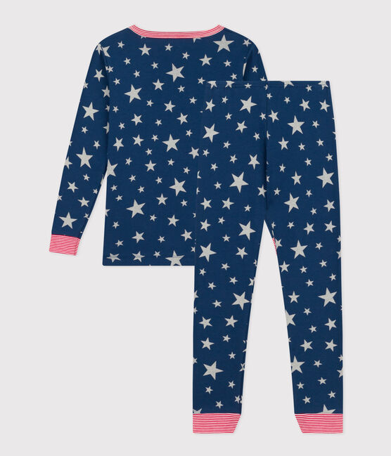 Pigiama bambino aderente in cotone con stampa a stelle fosforescente INCOGNITO/ MARSHMALLOW
