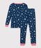 Pigiama bambino aderente in cotone con stampa a stelle fosforescente INCOGNITO/ MARSHMALLOW