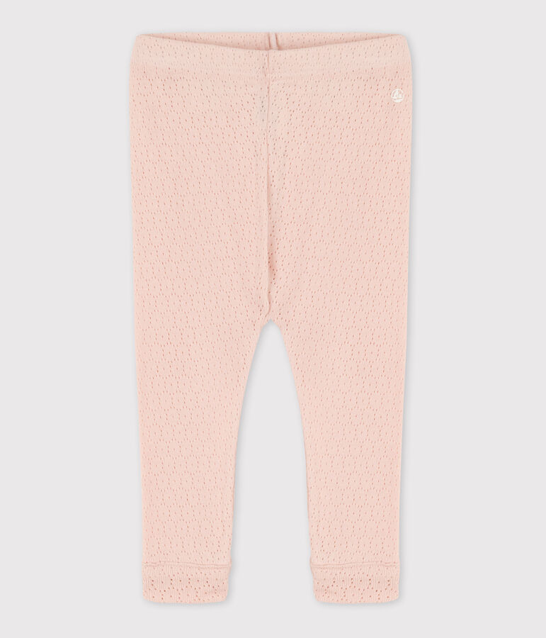 Legging b&eacute;b&eacute; en coton ajour&eacute; rosa