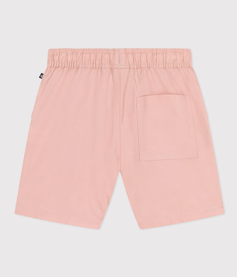 Shorts in twill di cotone e lino bambino rosa