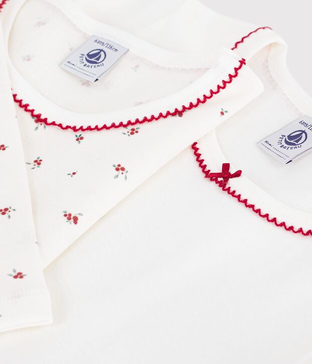 Set di T-shirt a maniche lunghe in cotone fantasia bambina multicolore