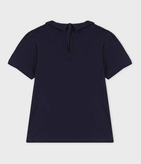 T-shirt a maniche corte in cotone bio bambina blu SMOKING