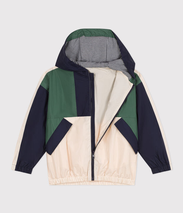 Giacca a vento bambino ecru/multicolore