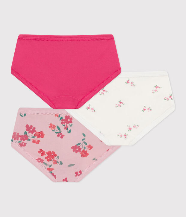 Set di slip a vita alta bambina in cotone con stampa a fiori multicolore