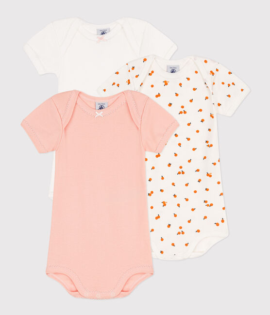 Confezione da 3 body a manica corta in cotone con motivo arance variante 1