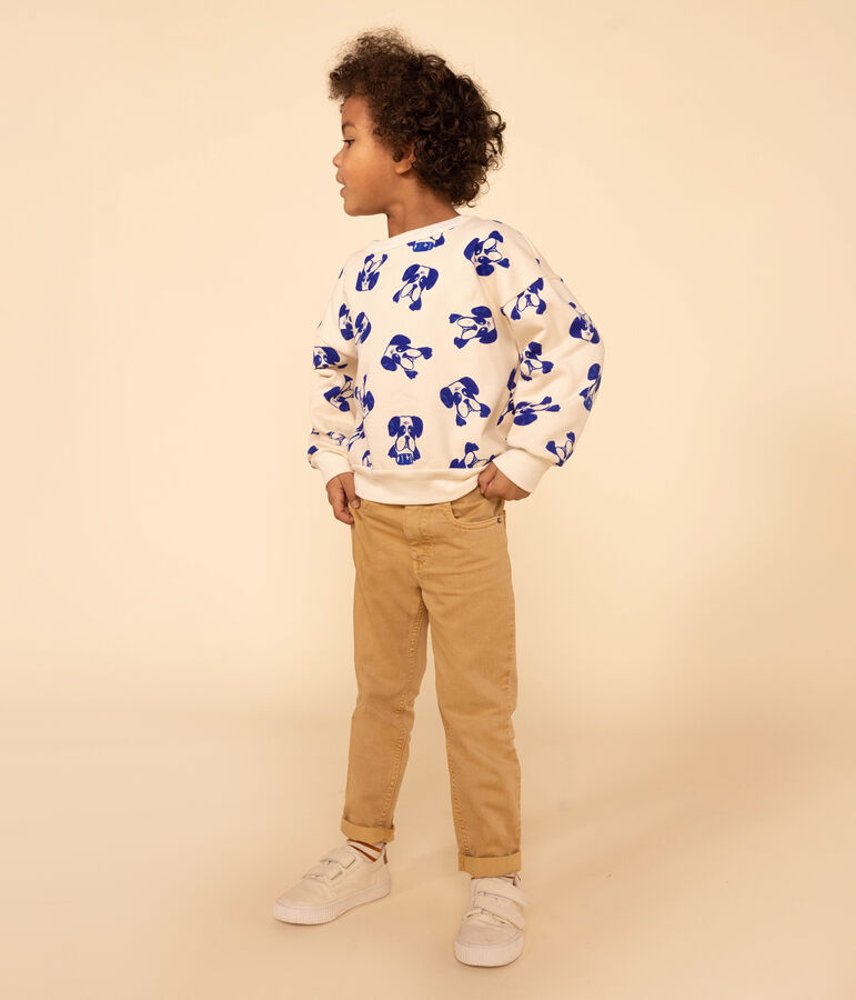 Pantalone in denim bambino beige