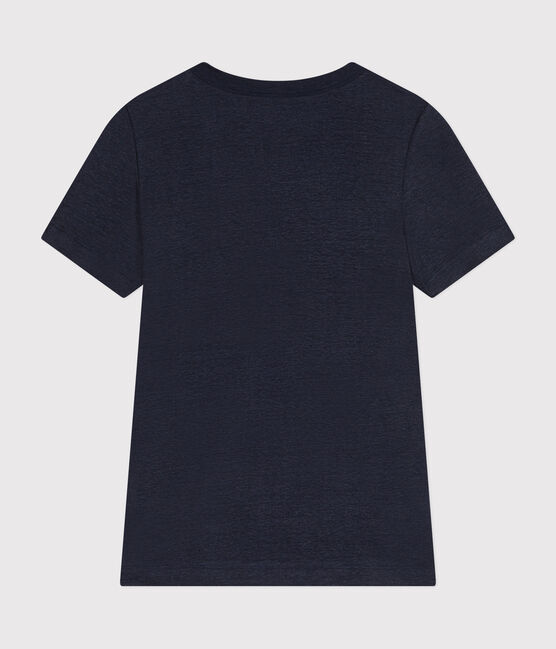 T-shirt L'ICONIQUE in lino da donna blu SMOKING