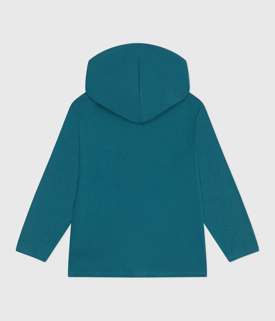 Felpa con cappuccio e cerniera in cotone tinta unita bambino verde DRAGONFLY