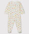 Tutina bebè femmina in molleton bianco MARSHMALLOW/bianco MULTICO