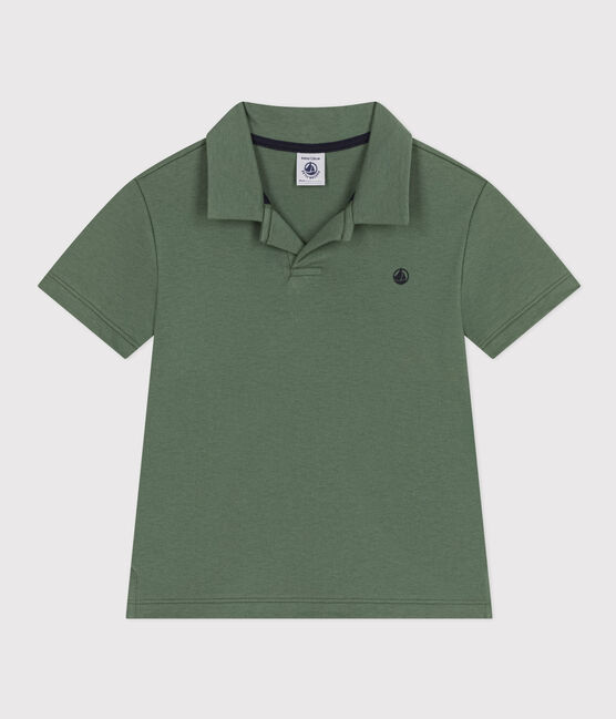 Polo a maniche corte in cotone bambino verde CROCO