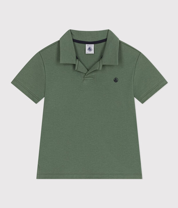 Polo a maniche corte in cotone bambino verde