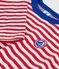 T-shirt a maniche lunghe in cotone a righe bambino rosso POMPEI/ MILK