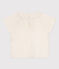 Blusa a maniche corte in garza di cotone per bebè bianco MARSHMALLOW