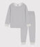 Pigiama bambino unisex in tubique a righe bianco MARSHMALLOW/blu SMOKING