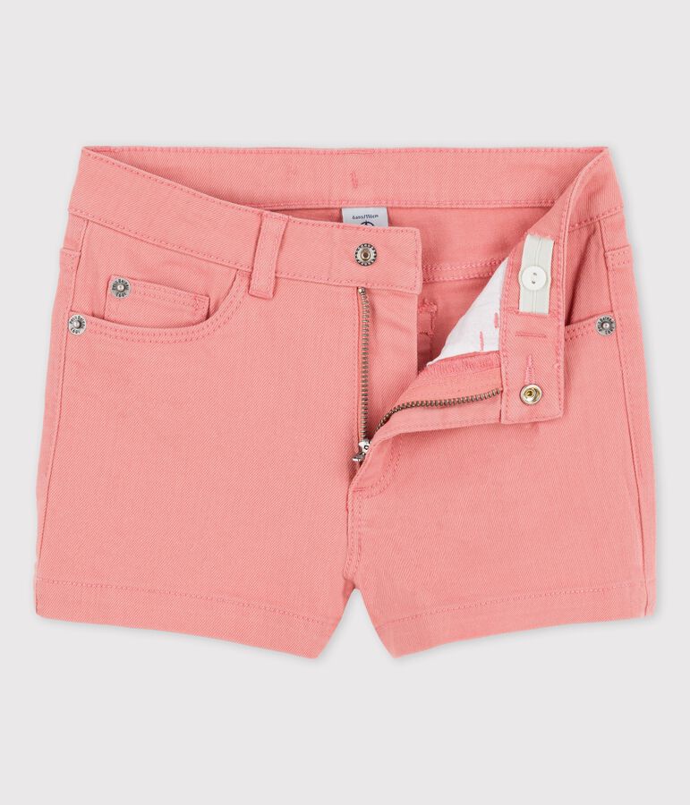 Short in denim bambina rosa