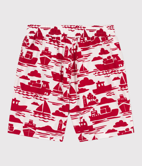 Shorts da mare bambino riciclati con stampa rosso AVALANCHE/ ROUGE