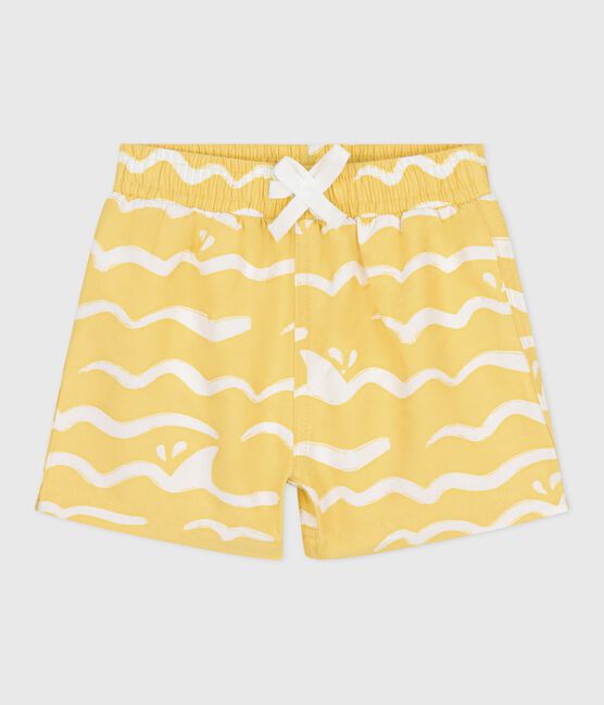 Shorts da bagno con stampa di squalo neonato giallo ORGE/bianco MARSHMALLOW