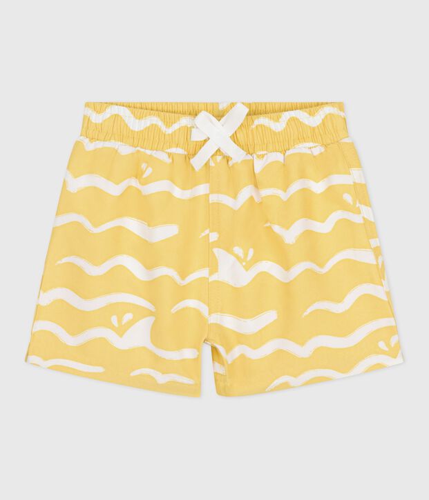 Shorts da bagno con stampa di squalo neonato giallo/bianco