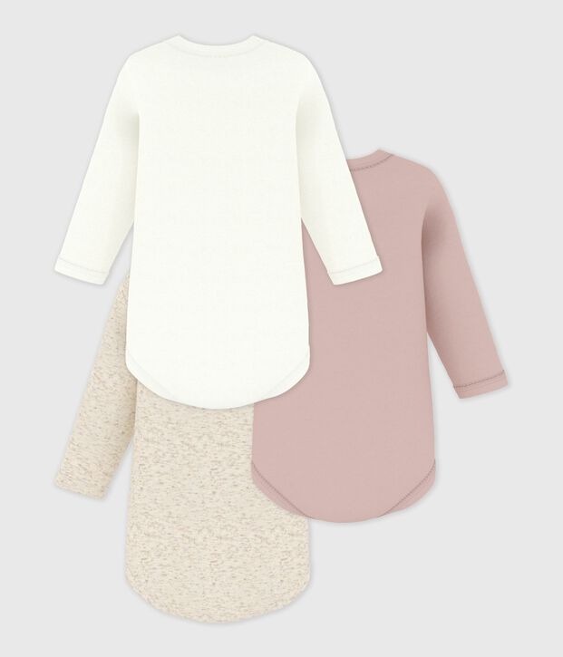 Confezione da 3 body a maniche lunghe beb&egrave; in cotone multicolore